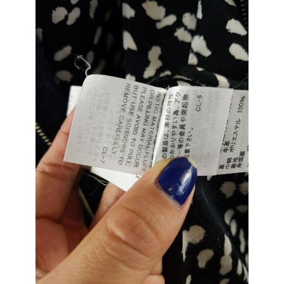 TSUMORI CHISATO Women's Navy Blue Coat Wool Ladies Zip Up Hooded Size 2 - Picture 10 of 13